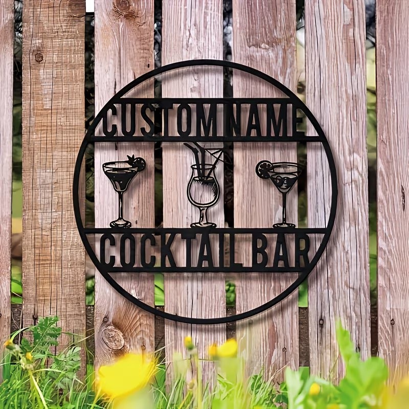 Home Bar Cafe - Letrero Personalizado para Bar de Cócteles,