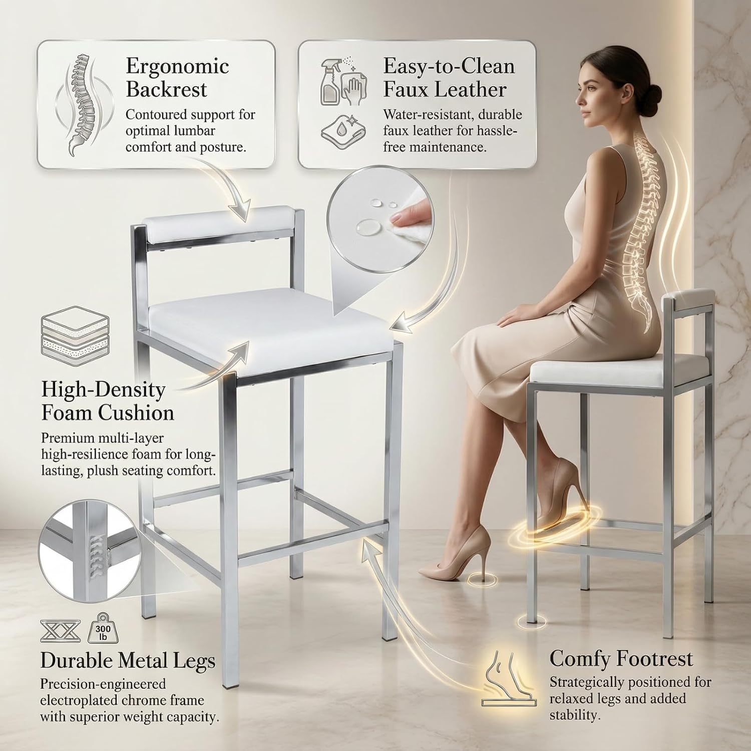 Juego de 2 taburetes de bar, t - Home Bar Stools reseña y precio